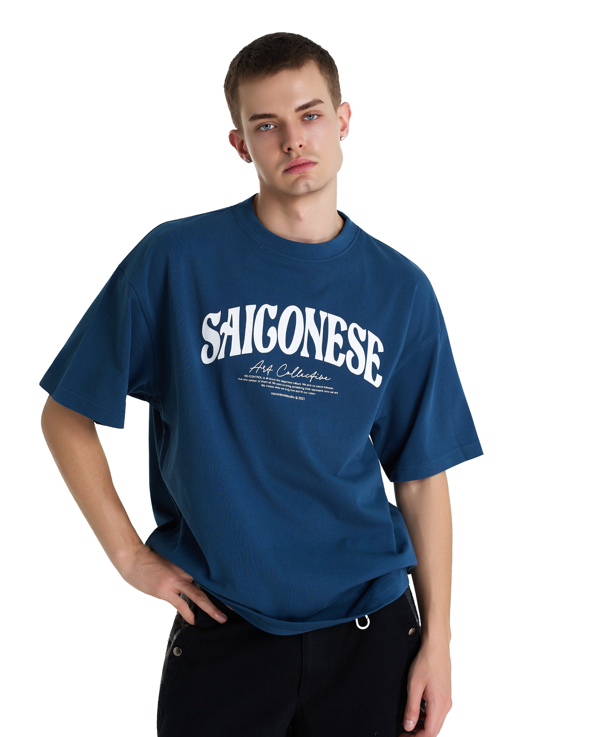 Saigonese Tee (Light Navy)