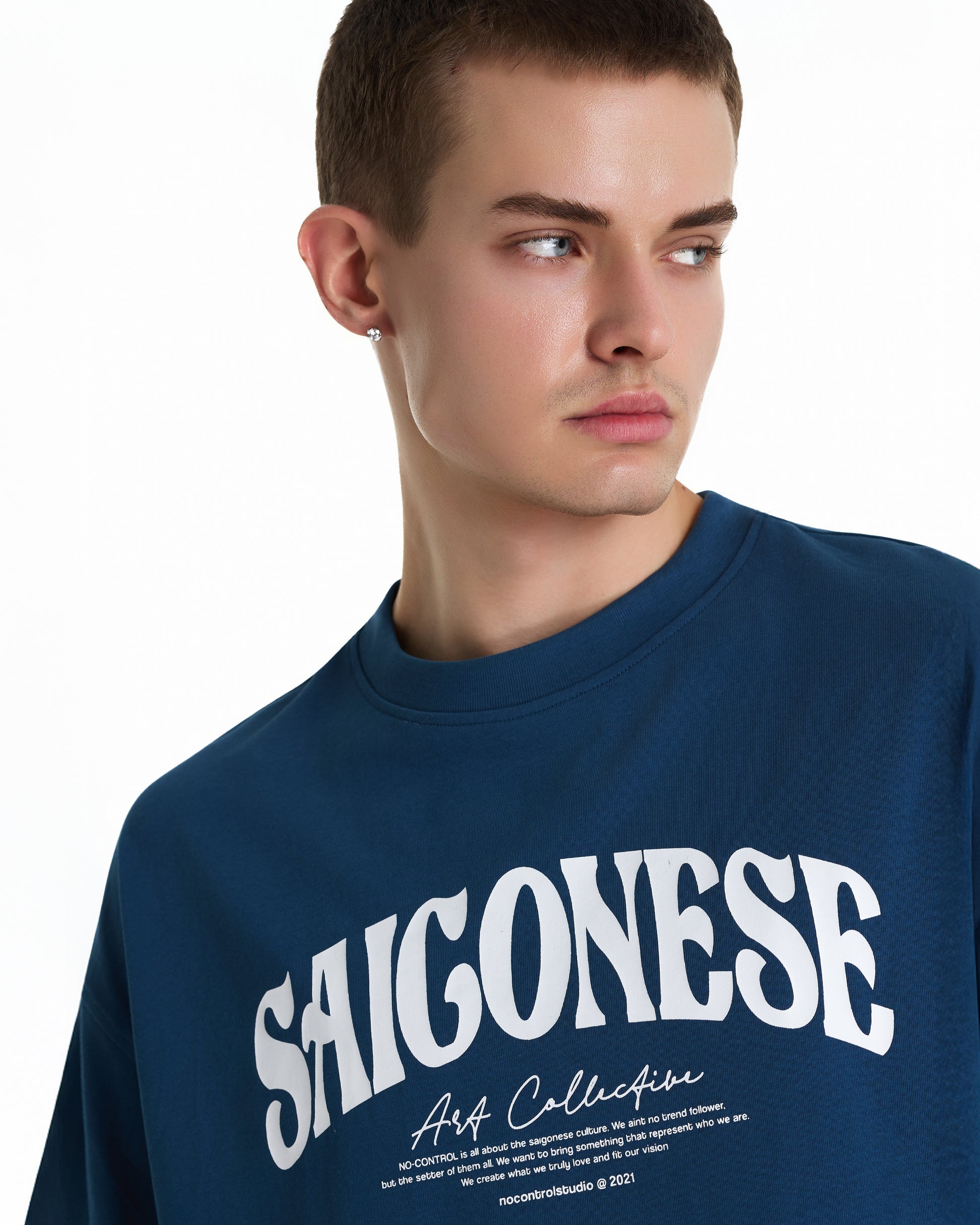 Saigonese Tee (Light Navy)