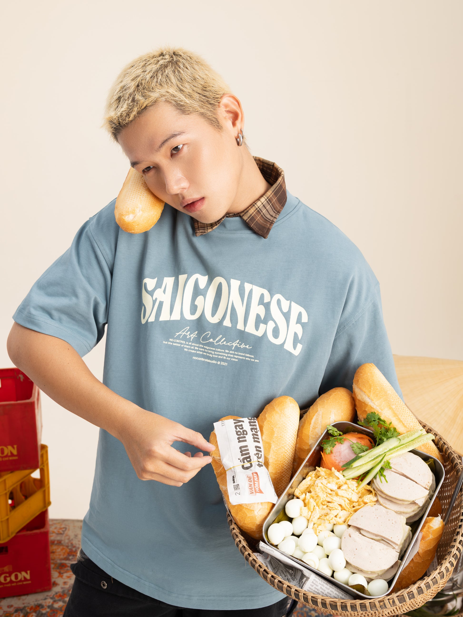 Saigonese Tee (Stone Blue)