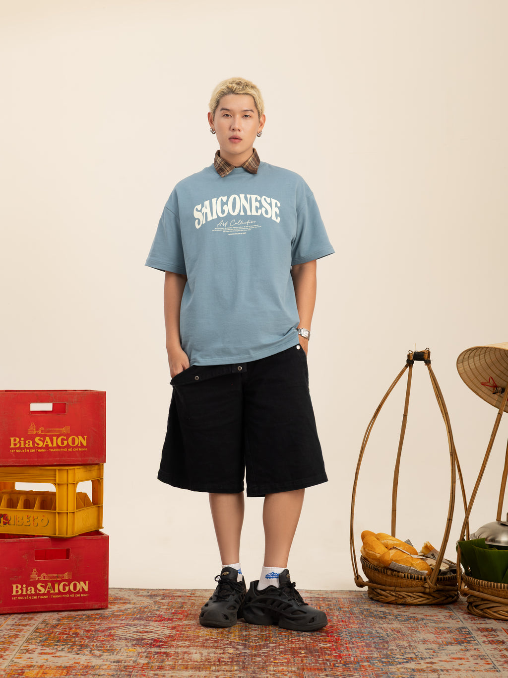 Saigonese Tee (Stone Blue)