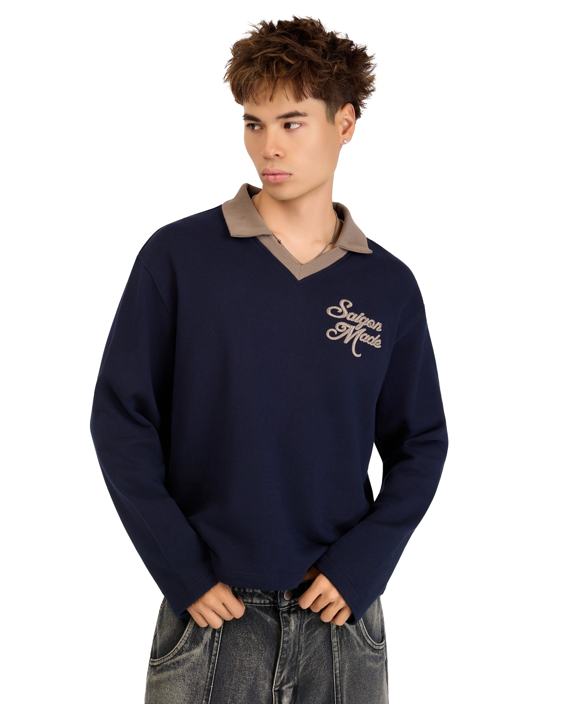 Polo Sweater (Navy)