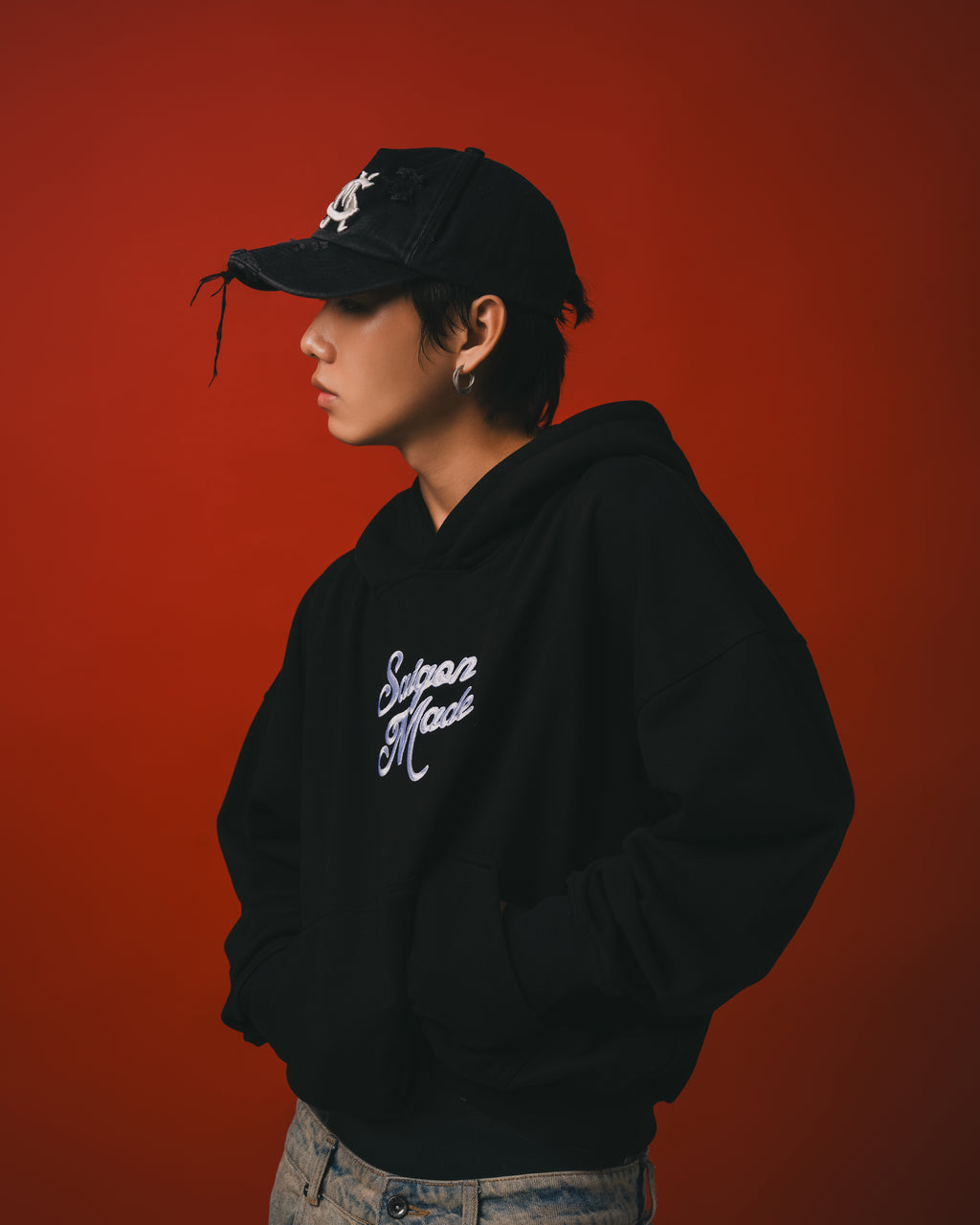 Essential Red Hoodie (Black)
