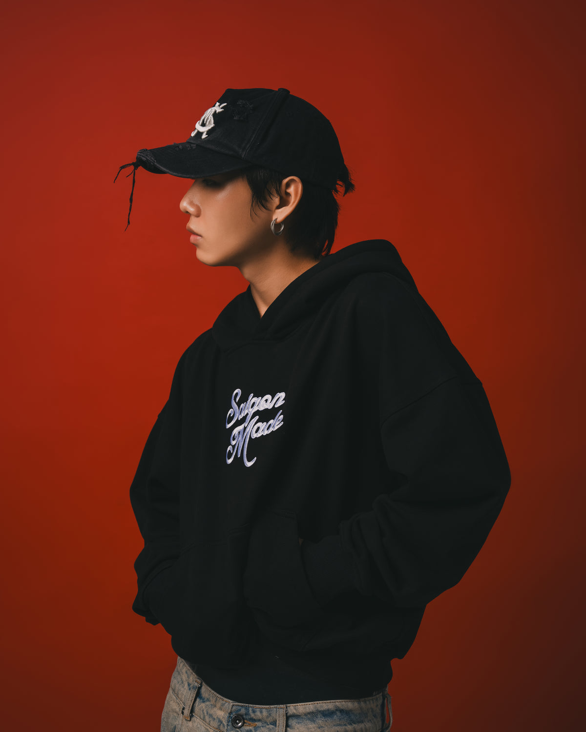 Essential Red Hoodie (Black)