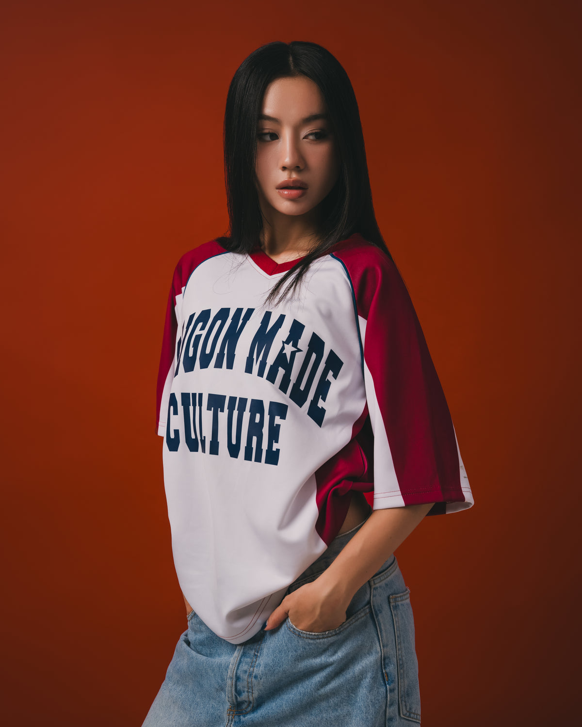 FW26 Essential Jersey (White/Burgundy)