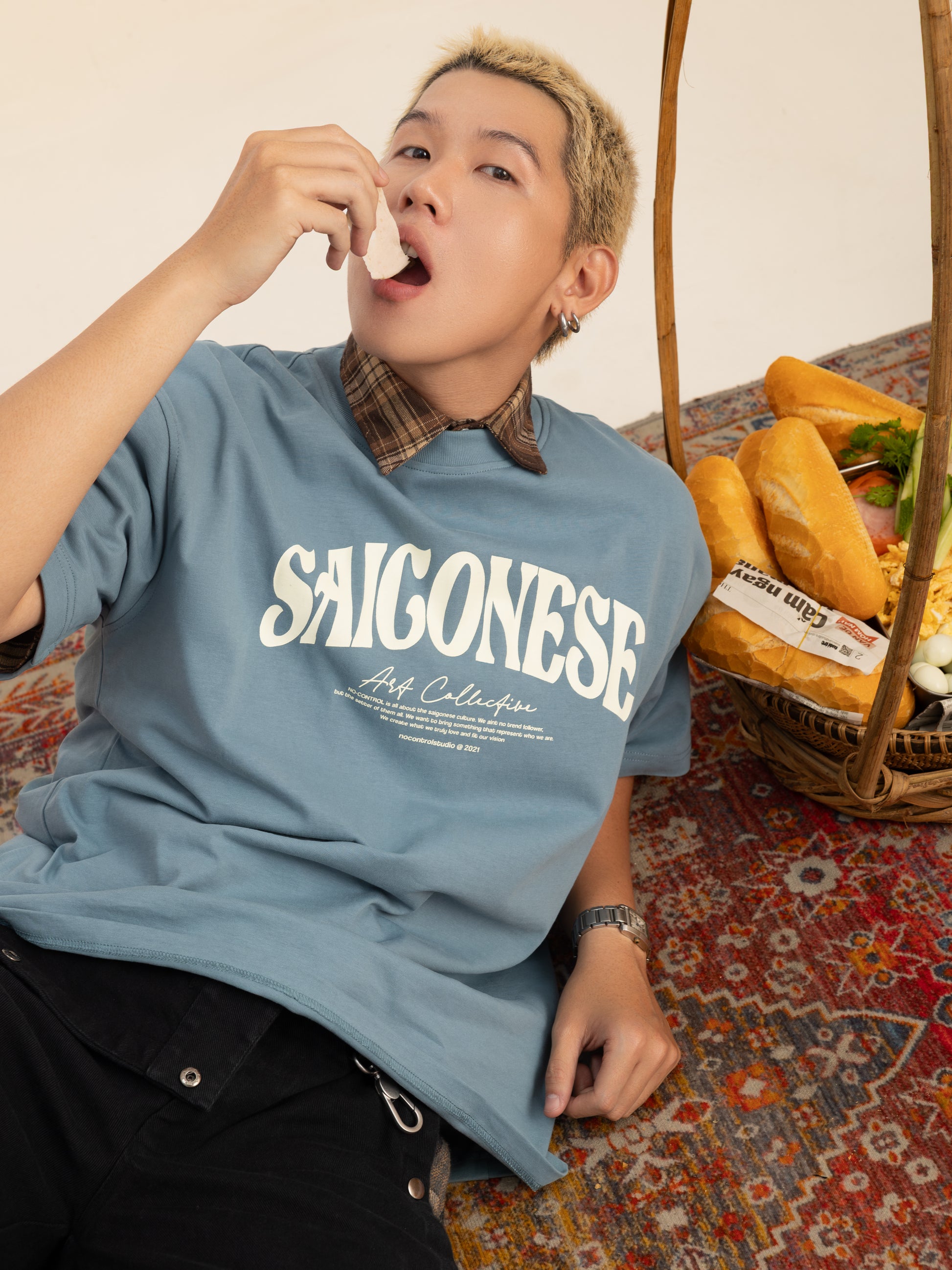 Saigonese Tee (Stone Blue)